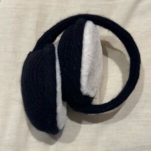 Foldable Ear Muffs Warmers, Black and Cream